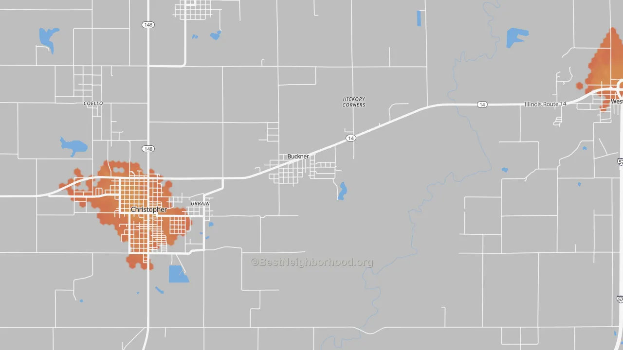 Bike Grade map of Buckner, IL