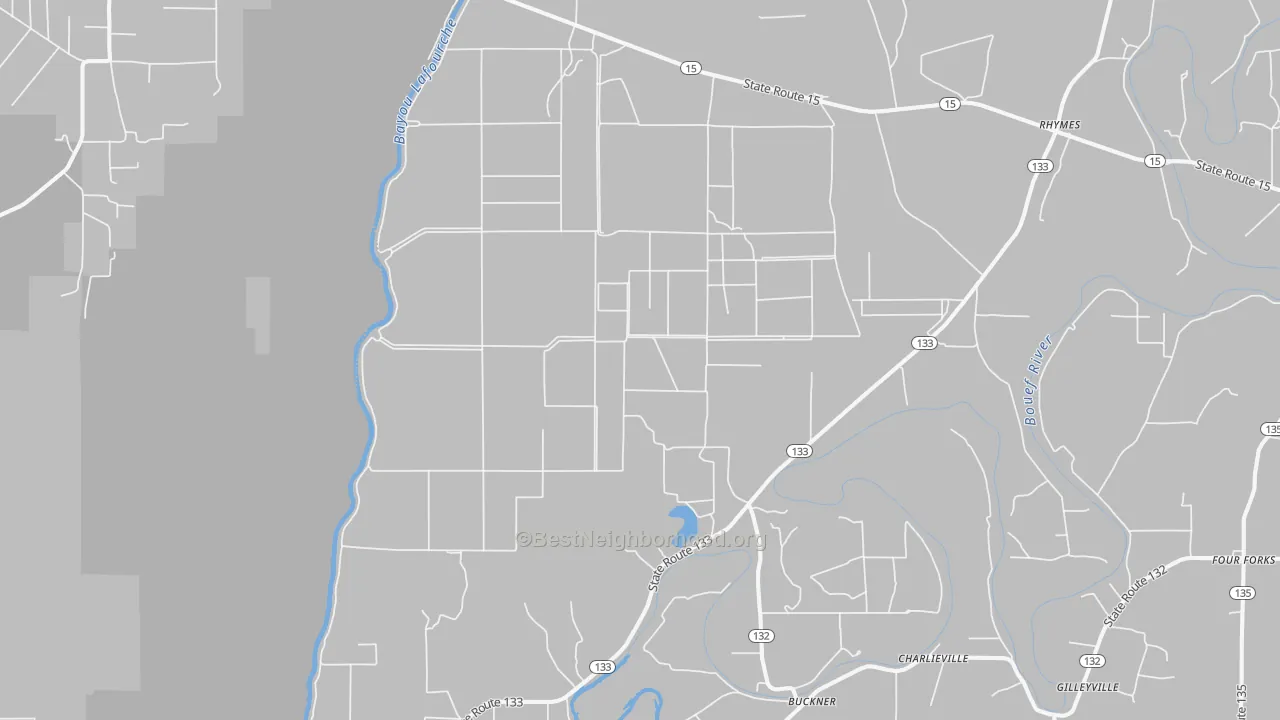 Bike Grade map of Buckner, LA