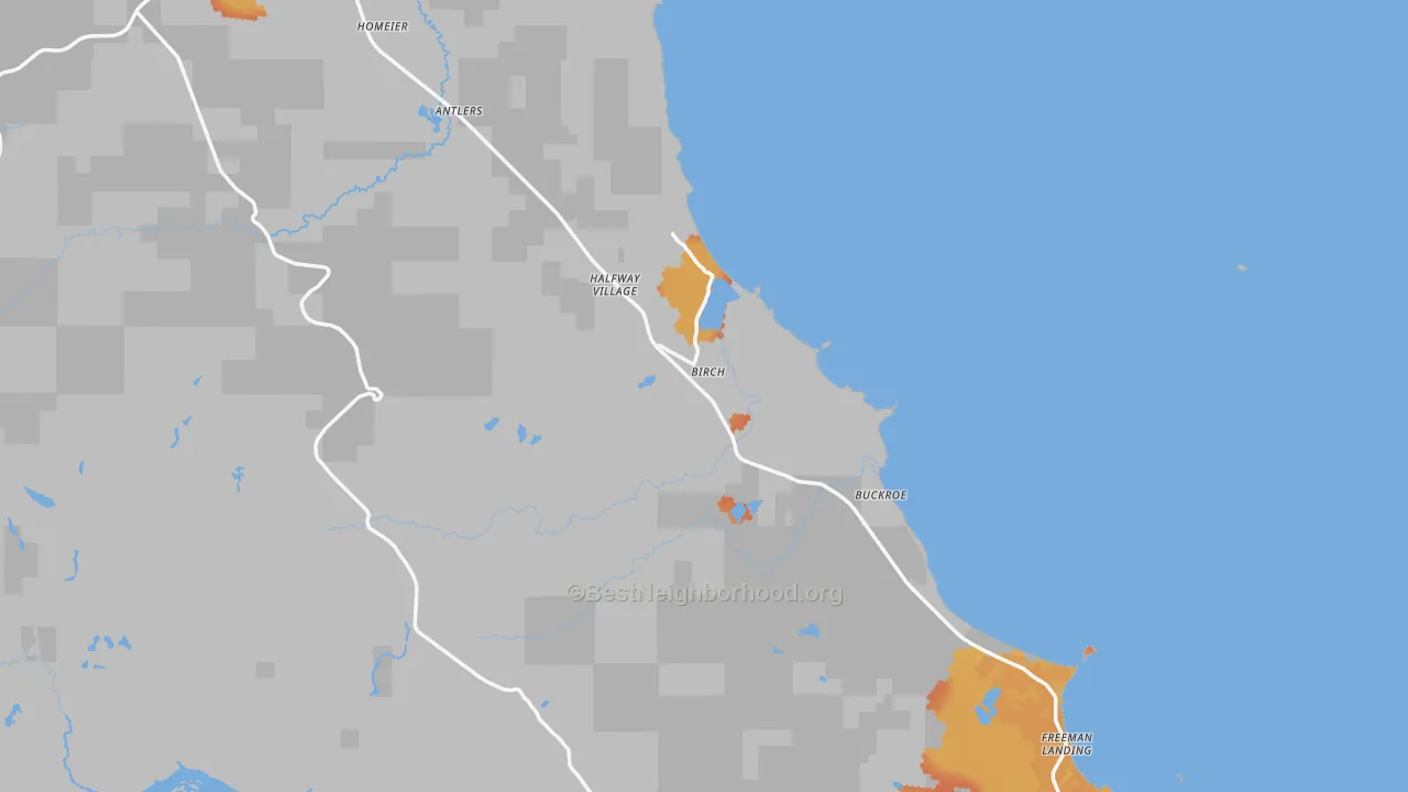 Bike Grade map of Buckroe, MI