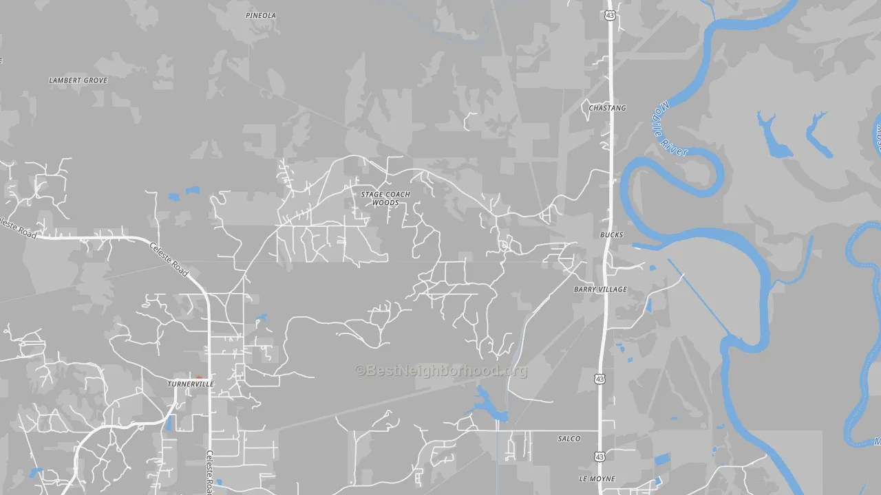 Bike Grade map of Bucks, AL