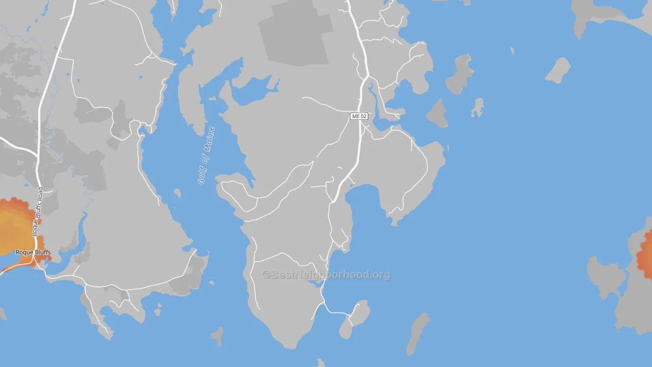 Bike Grade map of Bucks Harbor, ME