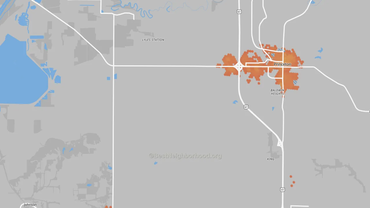 Bike Grade map of Buckskin, IN