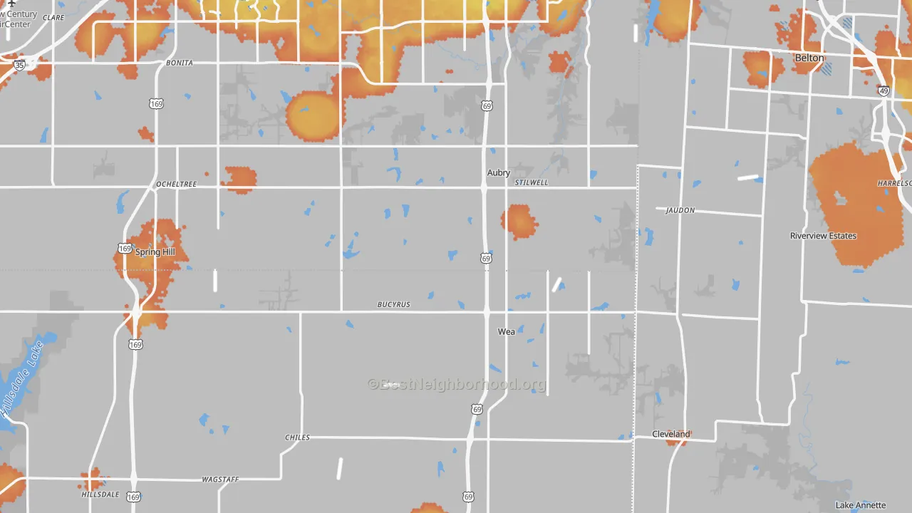 Bike Grade map of Bucyrus, KS