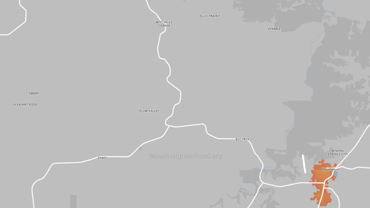 Bike Grade map of Bucyrus, MO