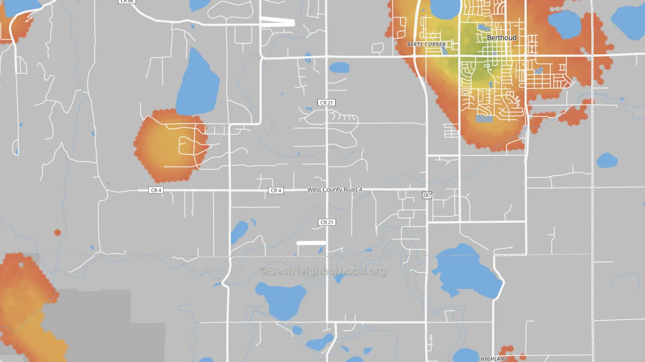 Bike Grade map of Buda, CO