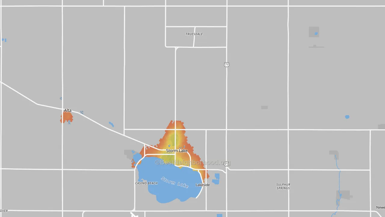 Bike Grade map of Buena Vista County, IA