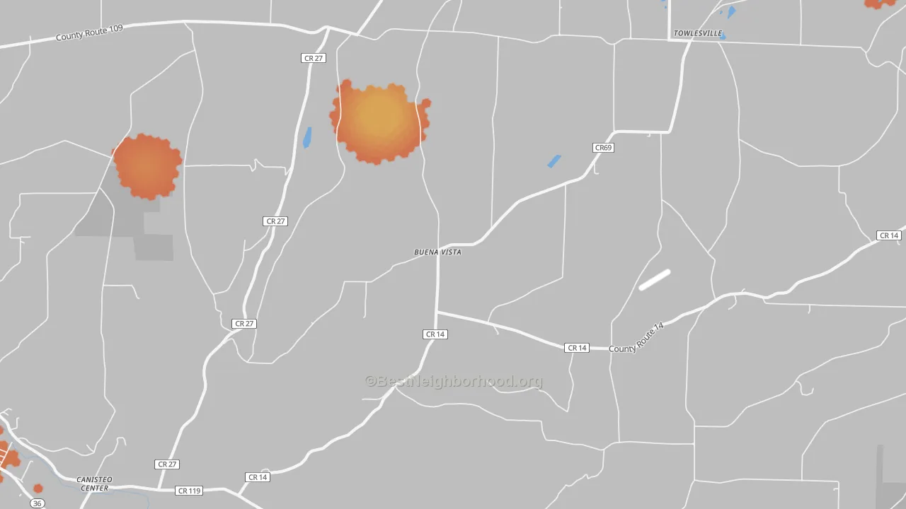 Bike Grade map of Buena Vista, NY
