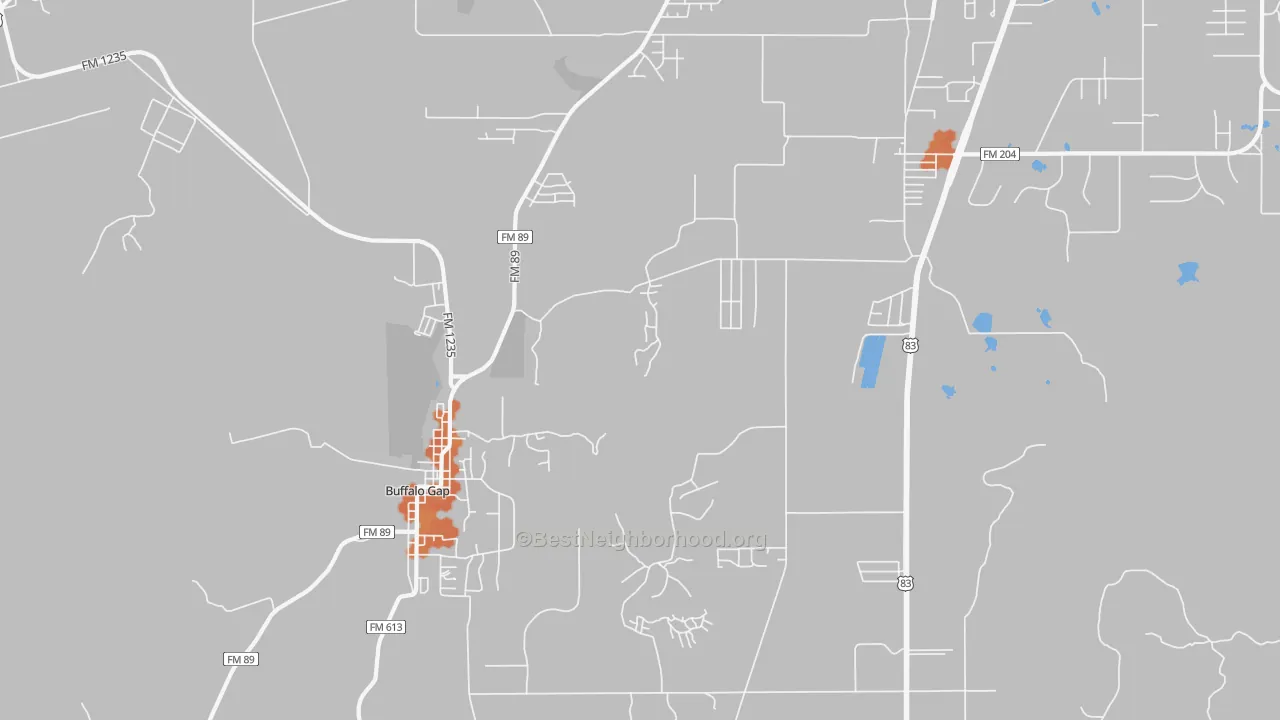 Bike Grade map of Buffalo Gap, TX