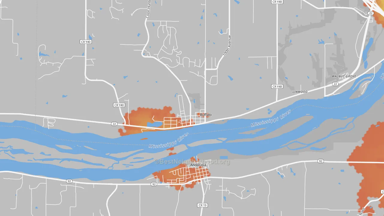 Bike Grade map of Buffalo, IA