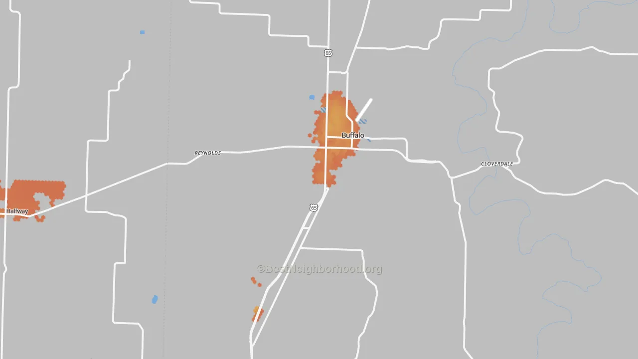 Bike Grade map of Buffalo, MO
