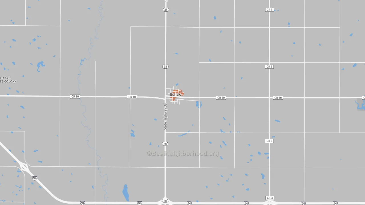 Bike Grade map of Buffalo, ND