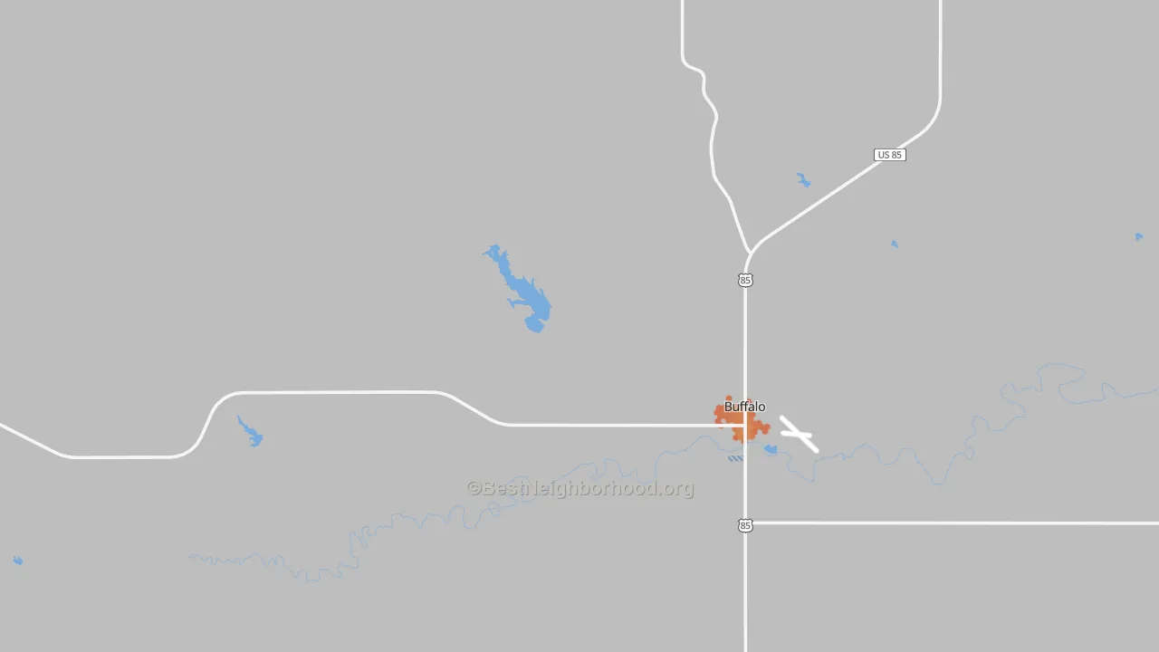 Bike Grade map of Buffalo, SD
