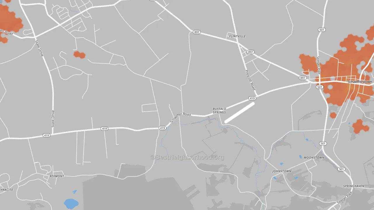 Bike Grade map of Buffalo Springs, PA
