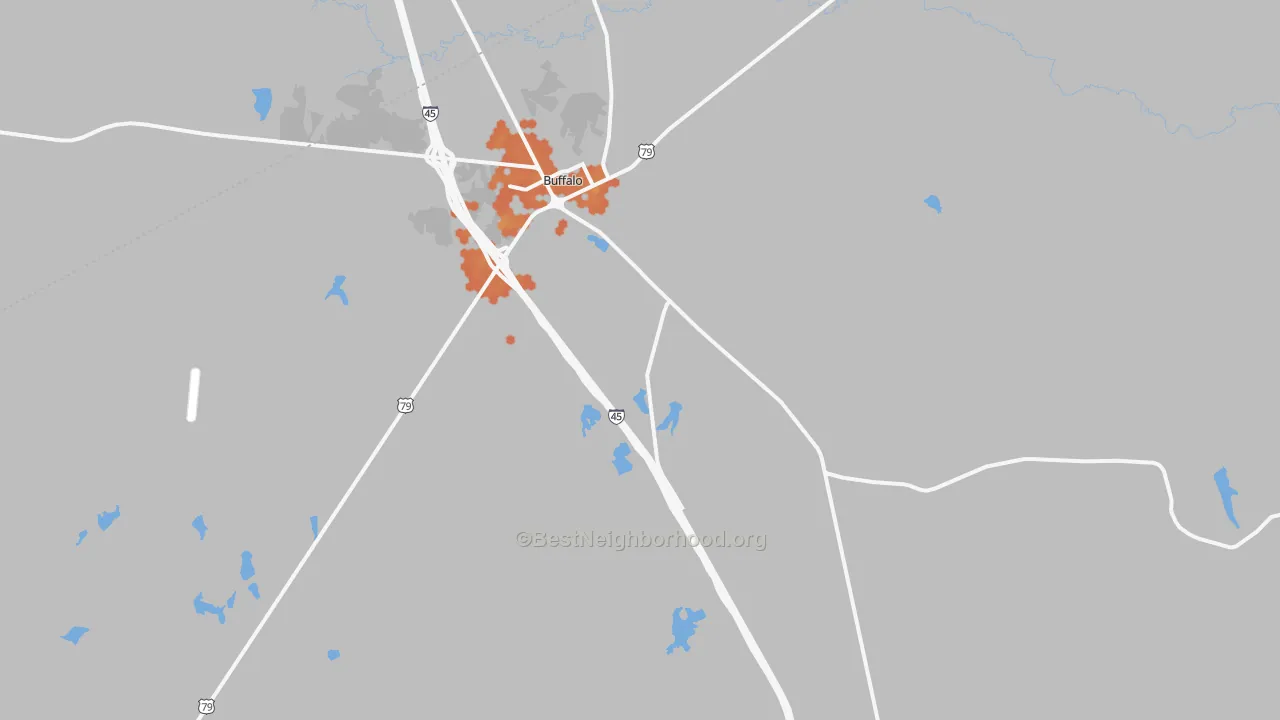 Bike Grade map of Buffalo, TX