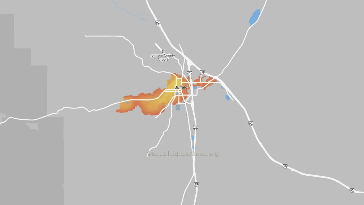 Bike Grade map of Buffalo, WY