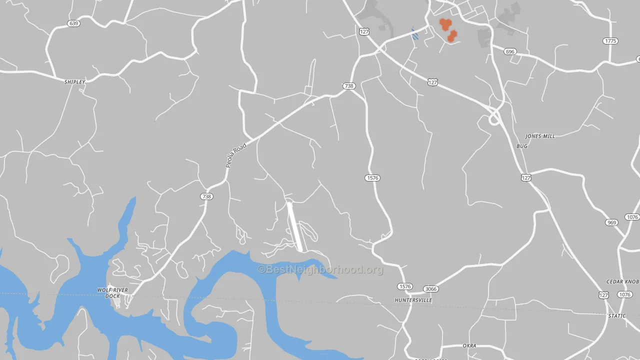 Bike Grade map of Bug, KY