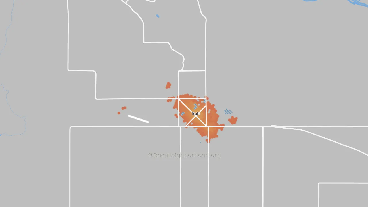 Bike Grade map of Buhl, ID