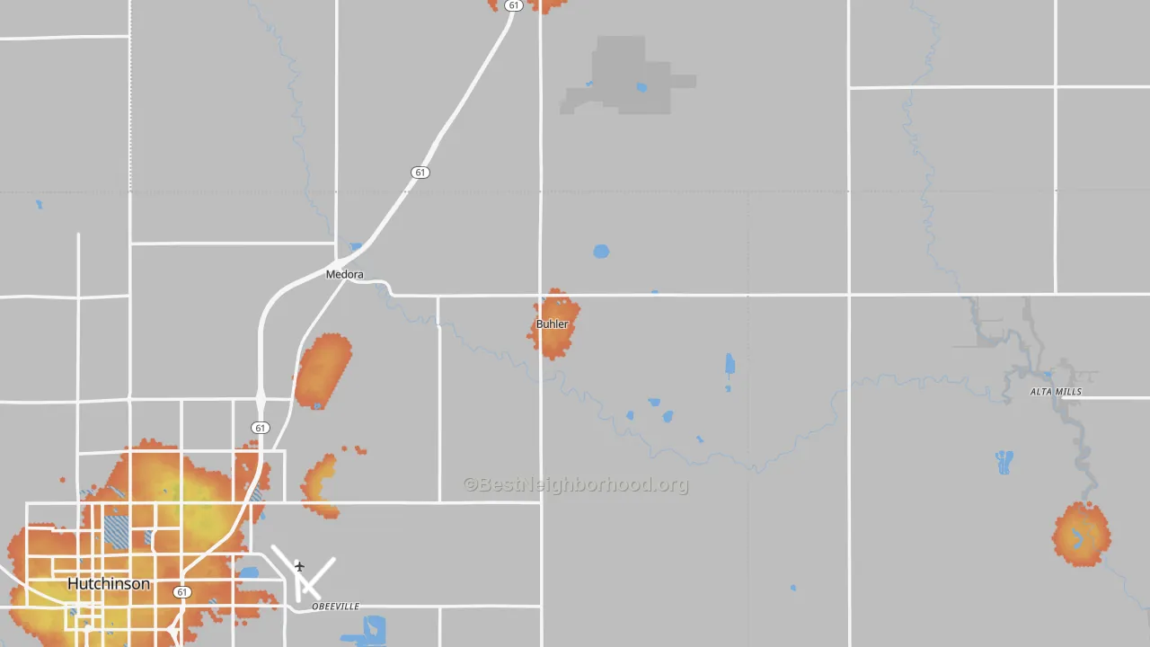Bike Grade map of Buhler, KS