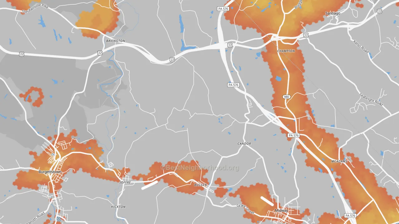 Bike Grade map of Bulger, PA