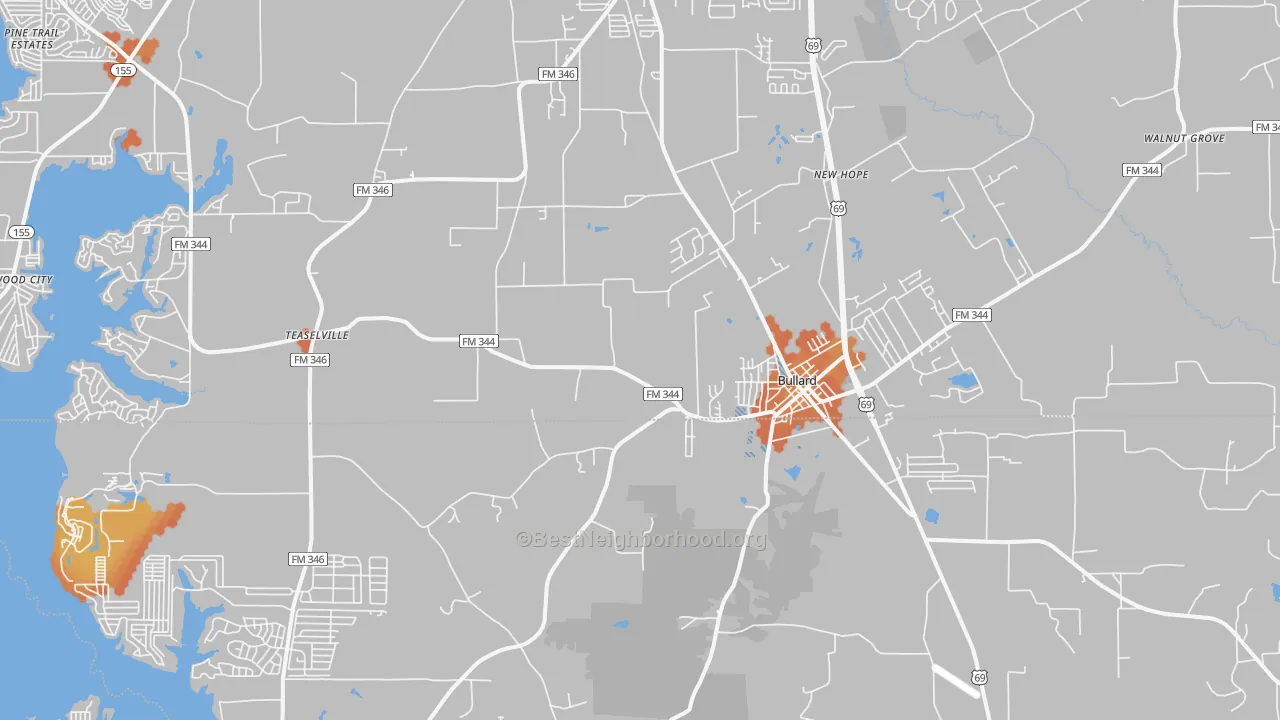 Bike Grade map of Bullard, TX