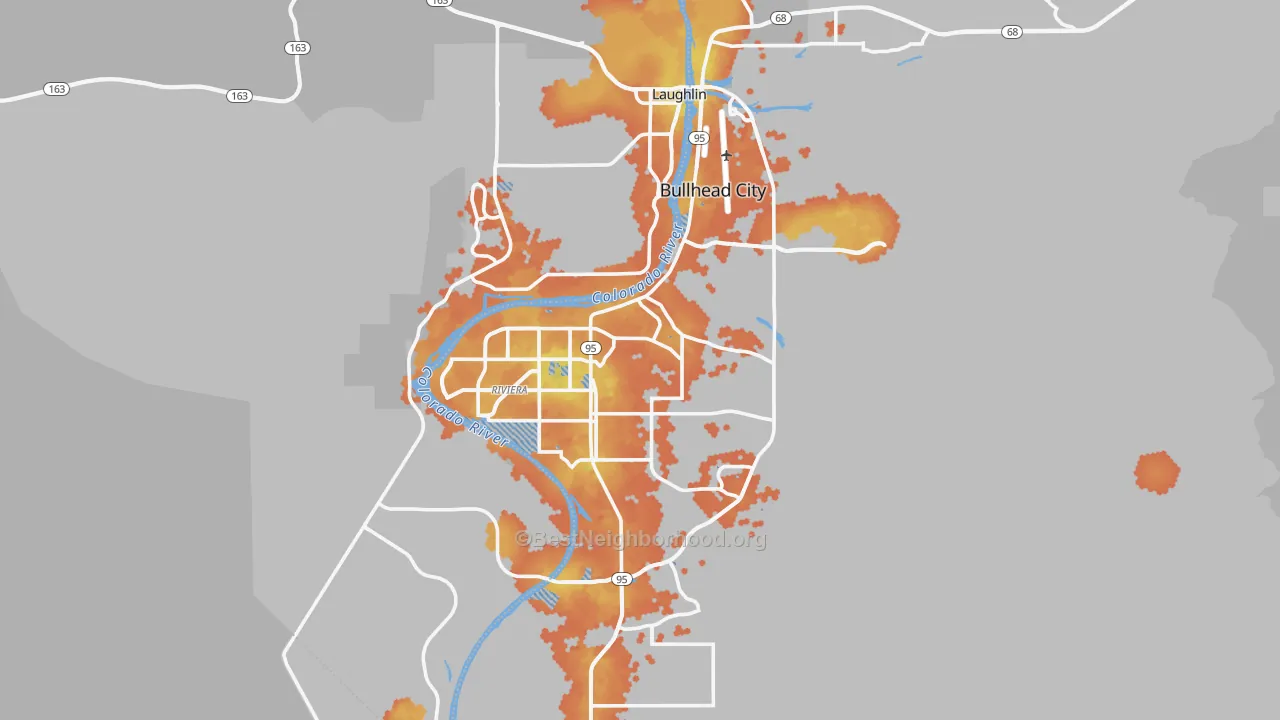 Bike Grade map of Bullhead City, AZ