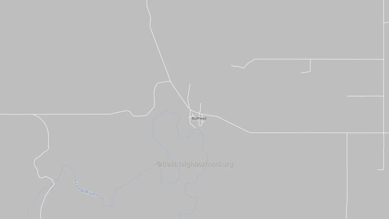 Bike Grade map of Bullhead, SD