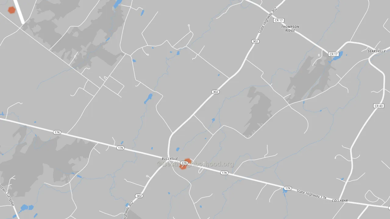 Bike Grade map of Bullville, NY