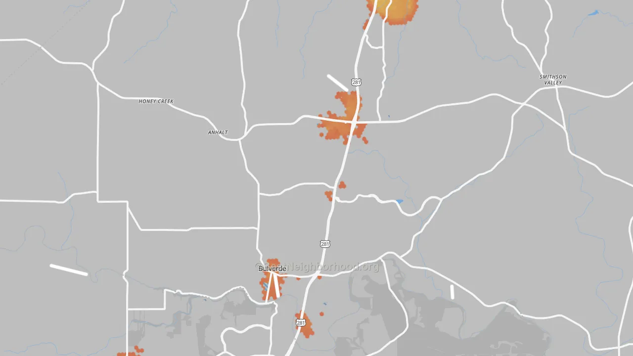 Bike Grade map of Bulverde, TX