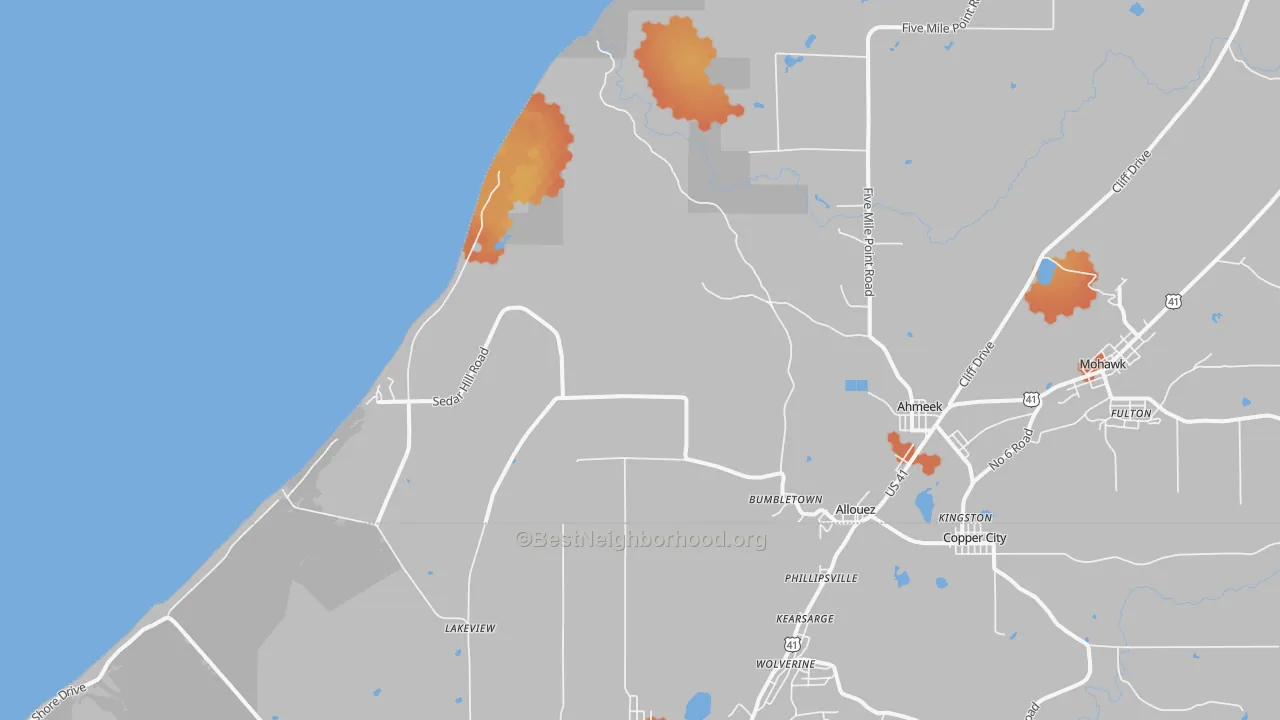 Bike Grade map of Bumbletown, MI