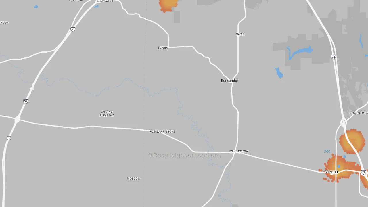 Bike Grade map of Buncombe, IL