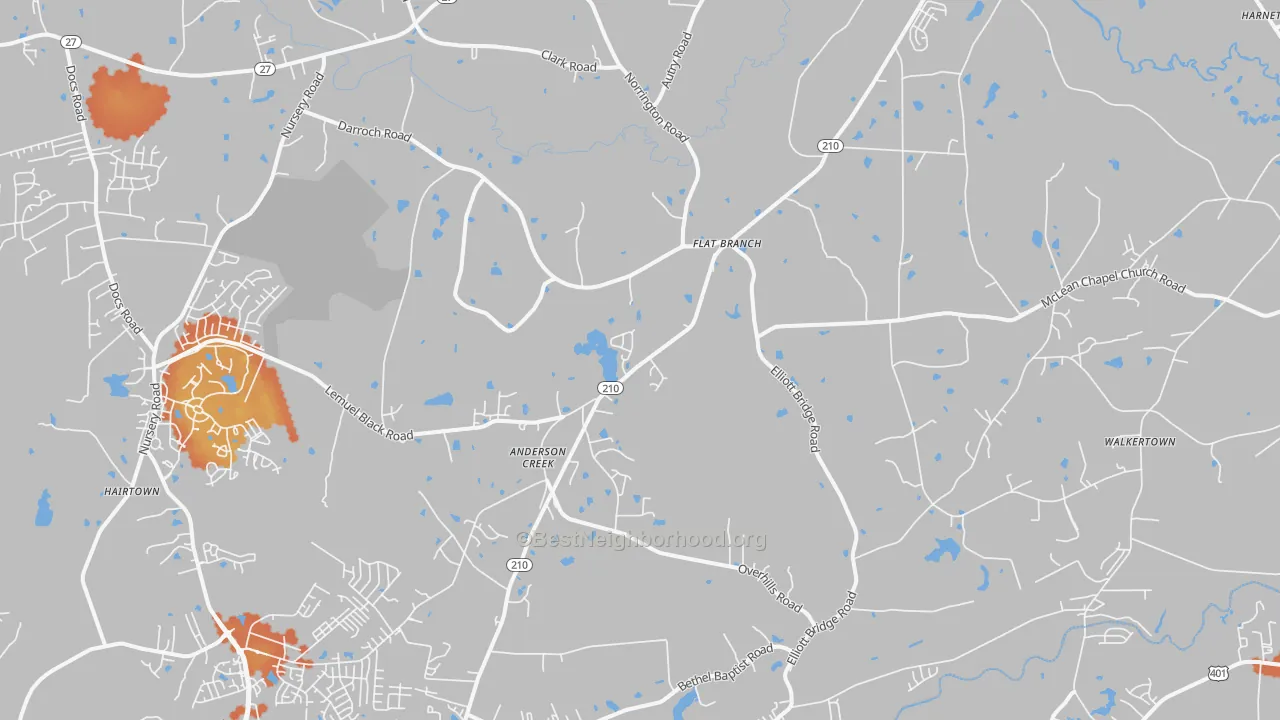 Bike Grade map of Bunnlevel, NC