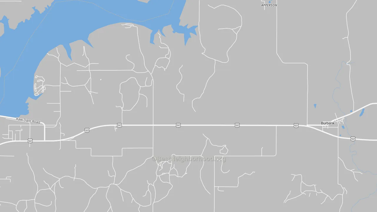 Bike Grade map of Burbank, OK