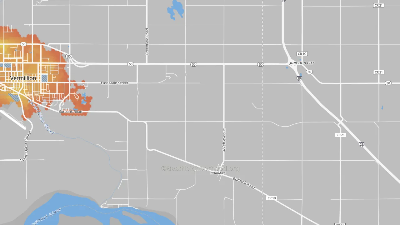 Bike Grade map of Burbank, SD