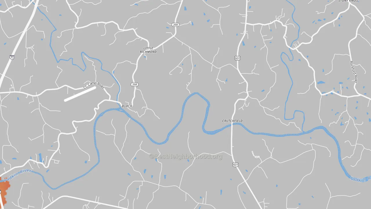 Bike Grade map of Burch, NC