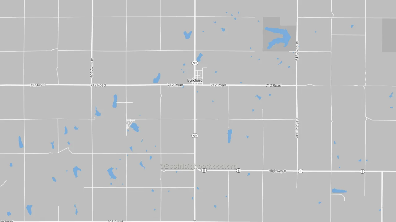 Bike Grade map of Burchard, NE
