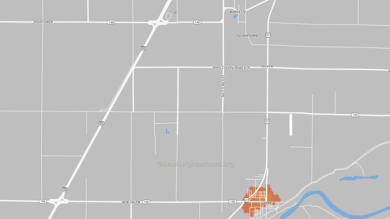 Bike Grade map of Burdette, AR