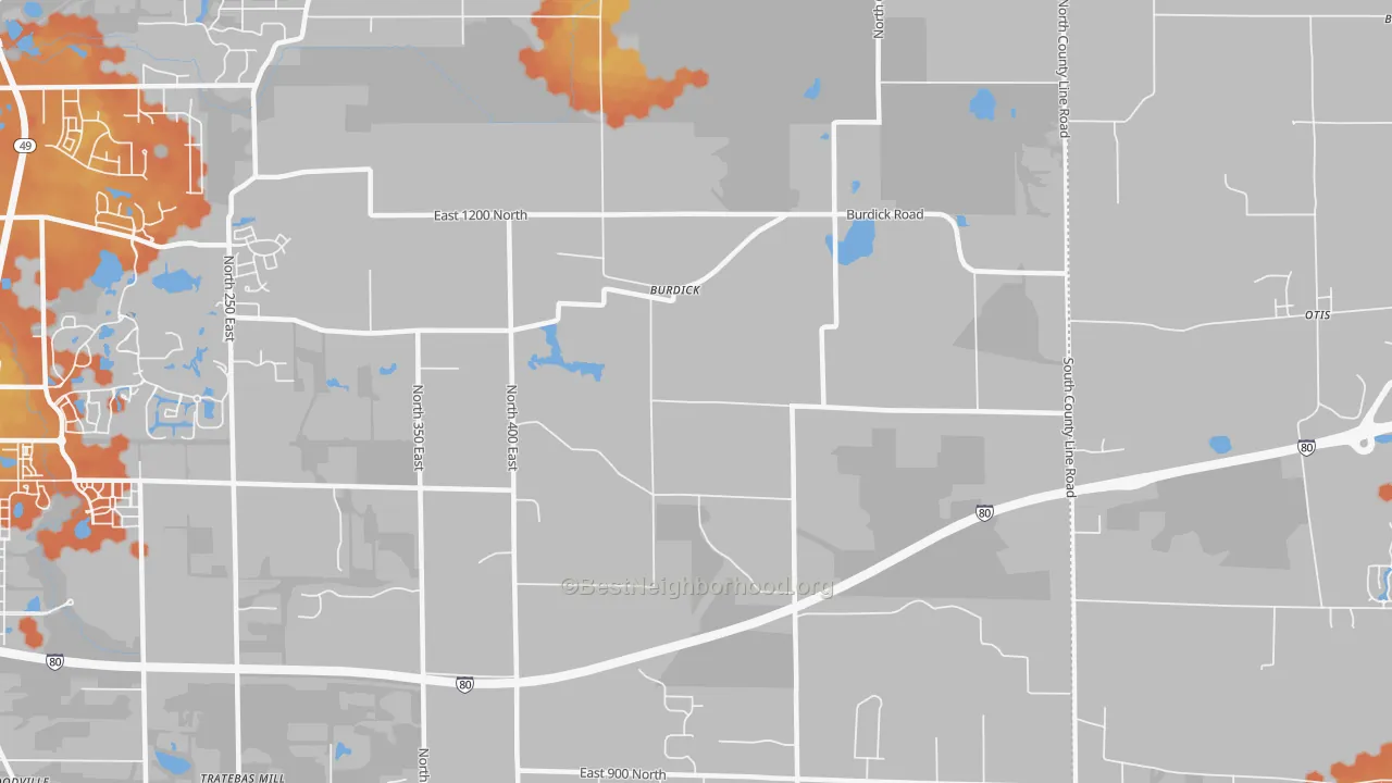 Bike Grade map of Burdick, IN