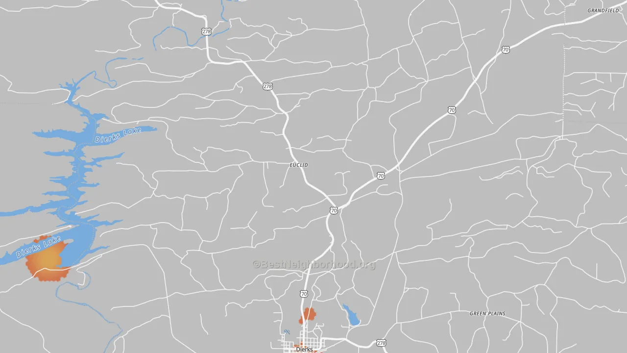 Bike Grade map of Burg, AR