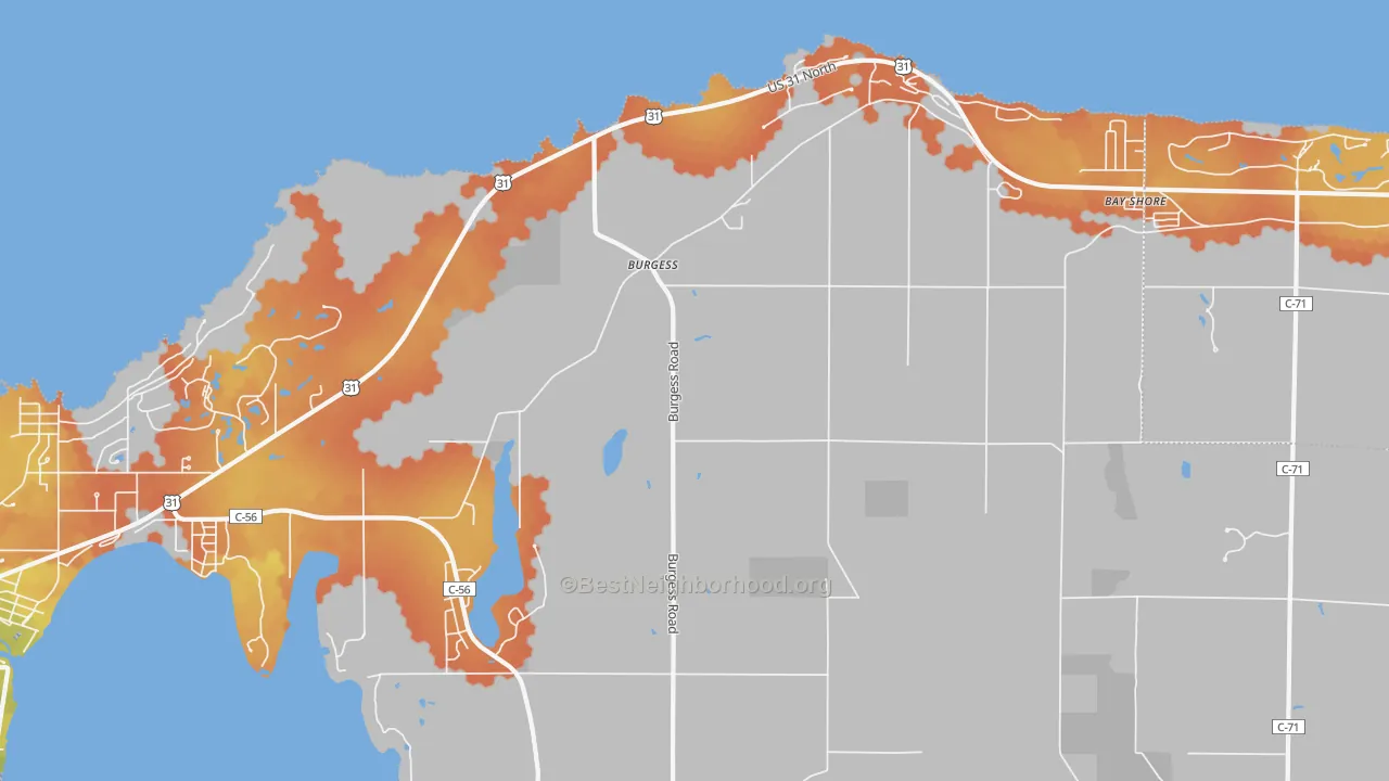 Bike Grade map of Burgess, MI