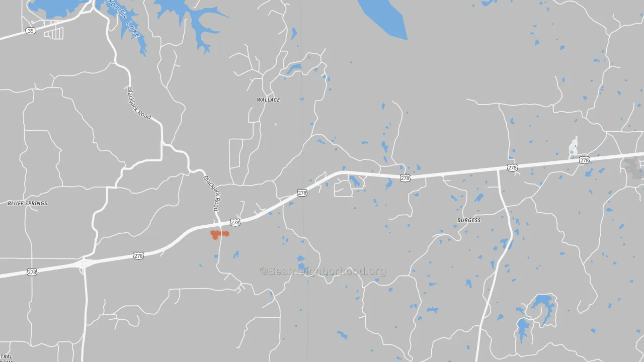 Bike Grade map of Burgess, MS