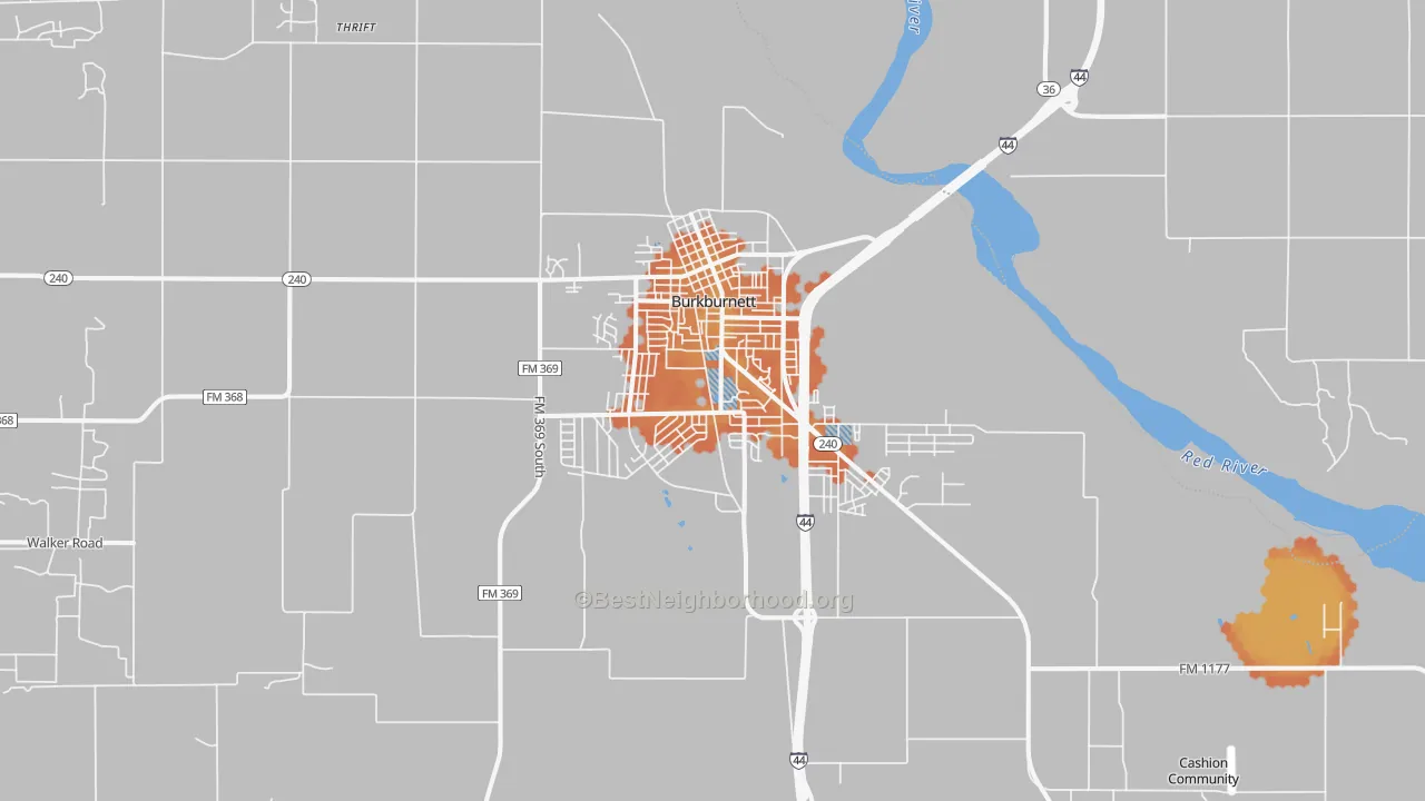 Bike Grade map of Burkburnett, TX