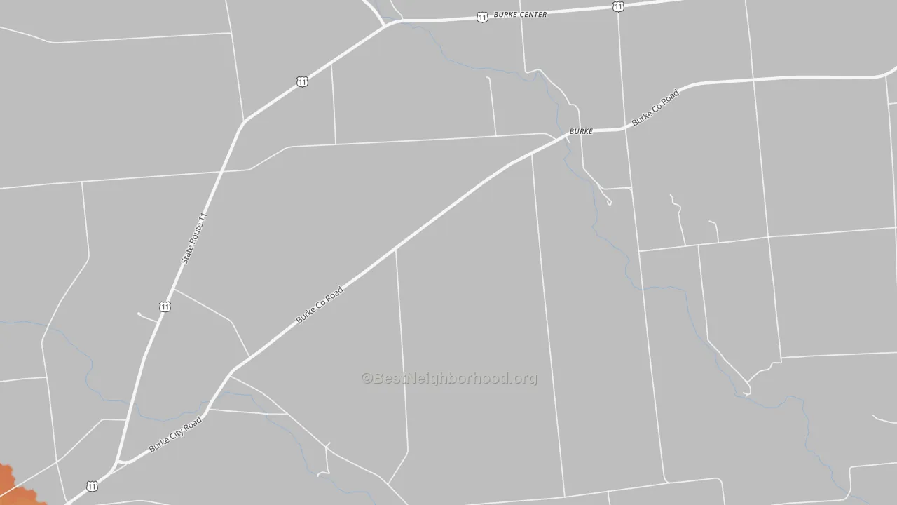 Bike Grade map of Burke Center, NY