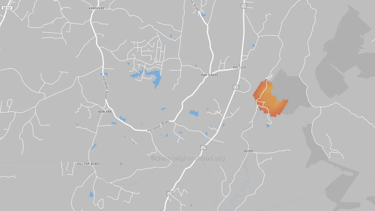 Bike Grade map of Burke, TN