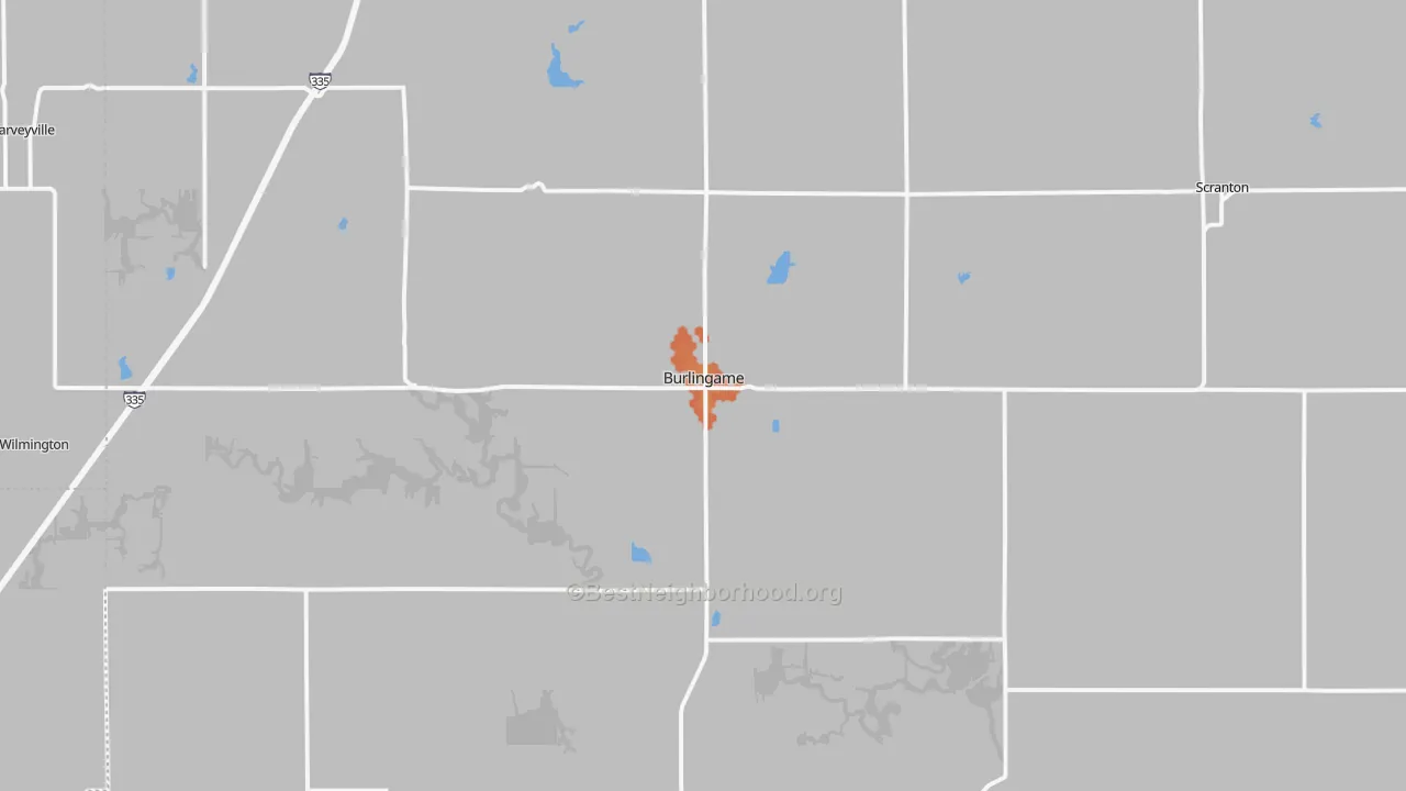 Bike Grade map of Burlingame, KS