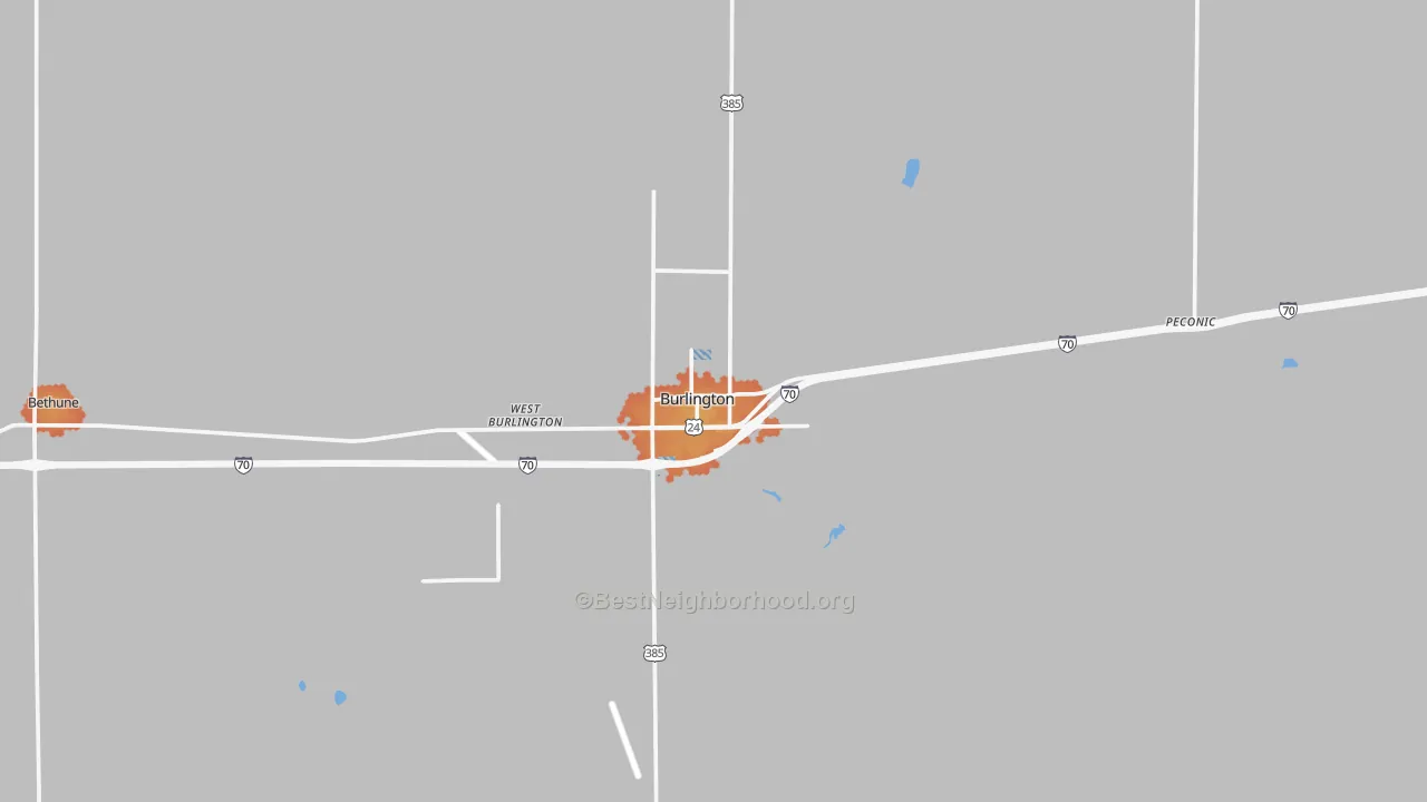 Bike Grade map of Burlington, CO