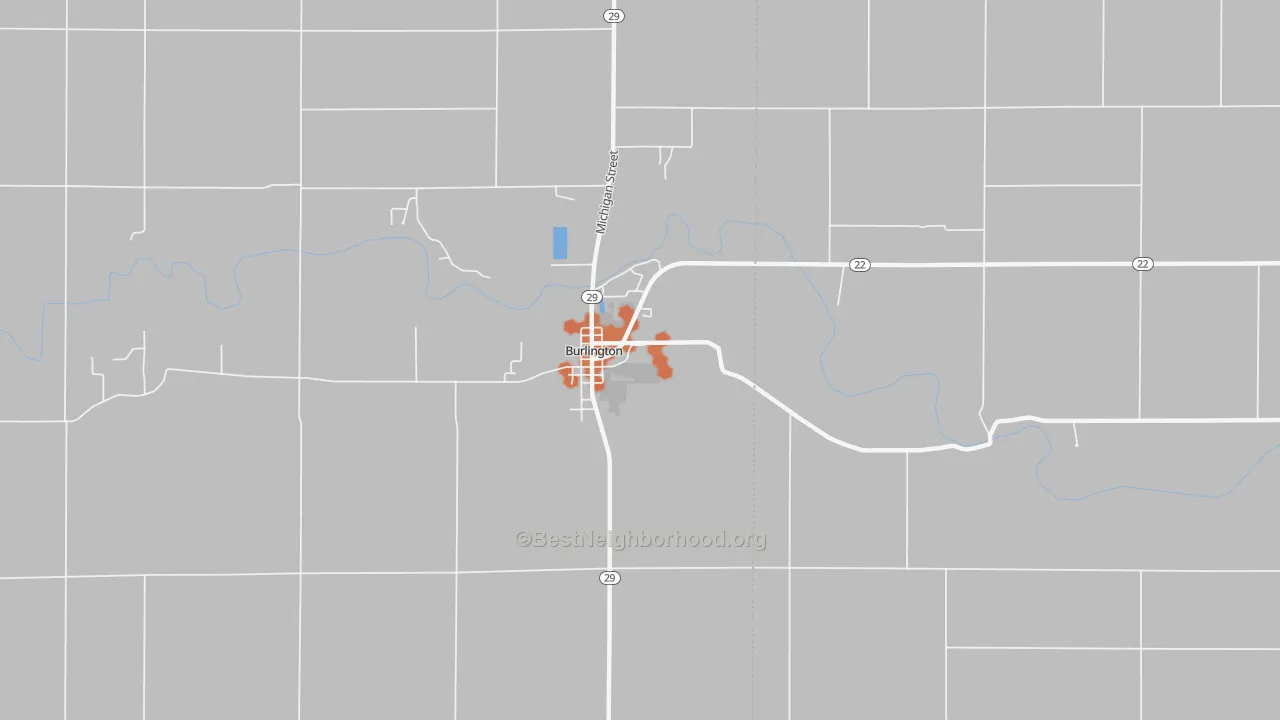 Bike Grade map of Burlington, IN