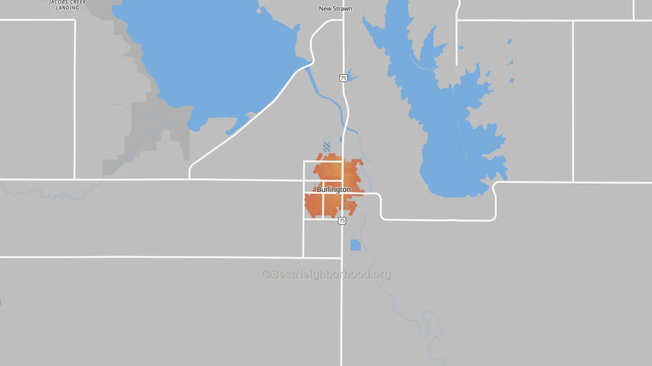 Bike Grade map of Burlington, KS