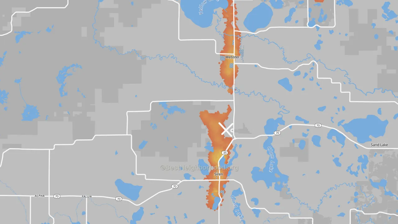 Bike Grade map of Burnett County, WI