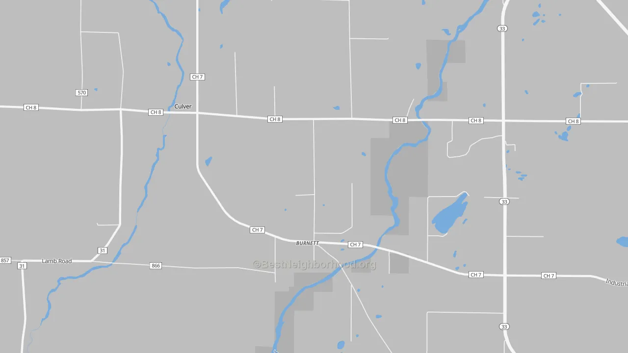Bike Grade map of Burnett, MN
