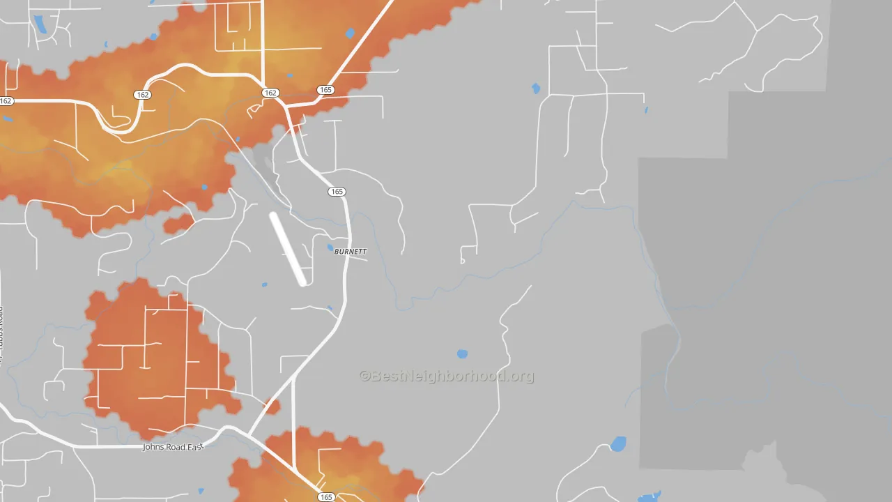 Bike Grade map of Burnett, WA